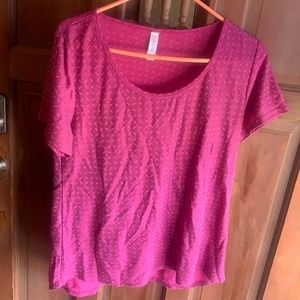 M Luluroe shirt dark pink with lighter pink stitching